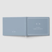 Minimale en chique Dusty Blue | Witte Grens Bruilo Gastenboek (Volledig)