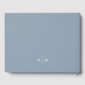 Minimale en chique Dusty Blue | Witte Grens Bruilo Gastenboek (Achterkant)
