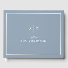 Minimale en chique Dusty Blue | Witte Grens Bruilo Gastenboek
