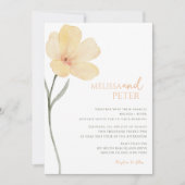 Minimale en chique Floral Wildflower bruiloft Kaart (Voorkant)
