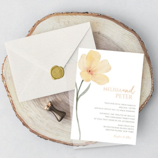 Minimale en chique Floral Wildflower bruiloft Kaart