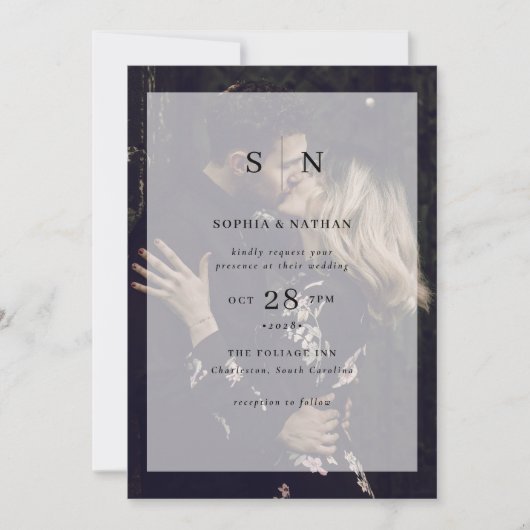 Minimale en chique foto overlay alles in één bruil kaart (Voorkant)