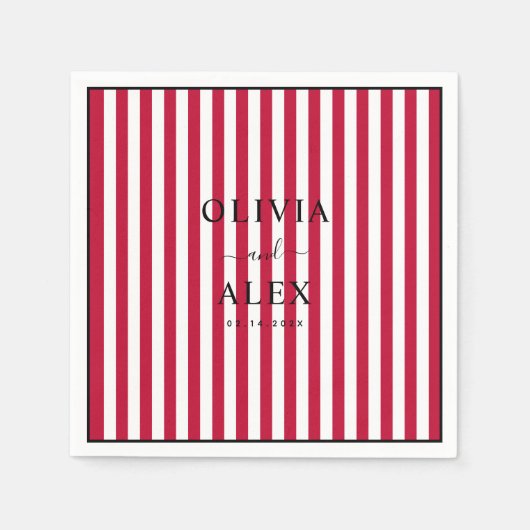 Minimale en chique gepersonaliseerde bruiloft servet (Voorkant)