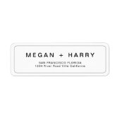 Minimale en chique grens bruiloft retour adres etiket (Voorkant)
