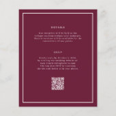 Minimale en chique QR-code budget bruiloft uitnodi (Achterkant)