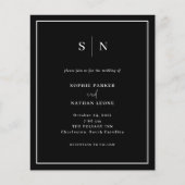 Minimale en chique QR Code Budget Huwelijksuitnodi (Voorkant)