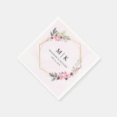 Minimale en chique roze bloemen | Bruiloft Servet (Hoek)