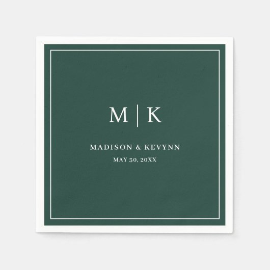 Minimale en chique salie groen | Trouwservetten Servet (Voorkant)