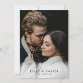 Minimale en chique typografie Script Photo Wedding Kaart (Achterkant)