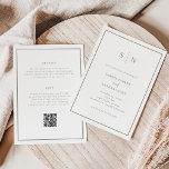 Minimale en chique wit en salie alles in één bruil kaart<br><div class="desc">Deze stijlvolle, moderne all-in-one huwelijksuitnodigingen zijn voorzien van een eenvoudig wit en saliegroen minimalistisch tekstontwerp, met een klassiek lijst aan de grens. Voeg je initialen of monogram toe om ze helemaal van jezelf te maken. Op de achterzijde van de uitnodigingen is ruimte voor uw huwelijksdetails (ontvangstinformatie, hotelaccommodaties, enz.) en rsvp...</div>