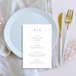 Minimale en chique wit en salie groen bruiloft Men Flyer<br><div class="desc">Deze elegante,  moderne bruidsmenu kaarten of repetitie diner menu kaarten zijn voorzien van een eenvoudige witte en salie groene tekst ontwerp dat minimalistische stijl uitstraalt. Voeg uw initialen of monogram toe om ze volledig uw eigen te maken.</div>