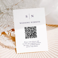 Minimale en chique witte en Paarse QR-code bruilof