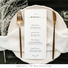 Minimale en chique zwart-wit bruiloft Menu