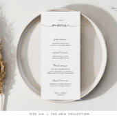 Minimale en chique zwart-wit bruiloft Menu