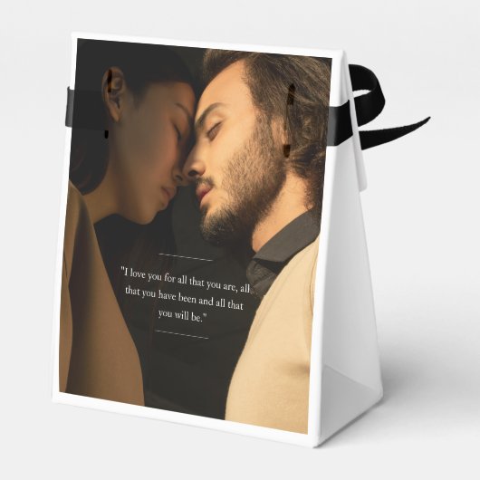 Minimale en chique zwart-wit foto Favoriet Box Bedankdoosjes (Achterkant)