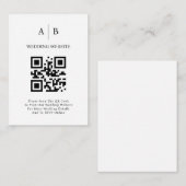 Minimale en chique, zwart-wit QR code bruiloft Informatiekaartje (Voorkant / Achterkant)