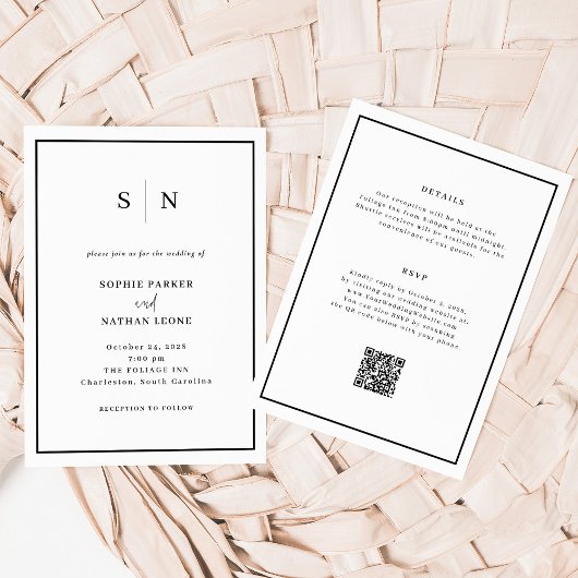 Minimale en chique zwarte rand | Alles in één brui Kaart