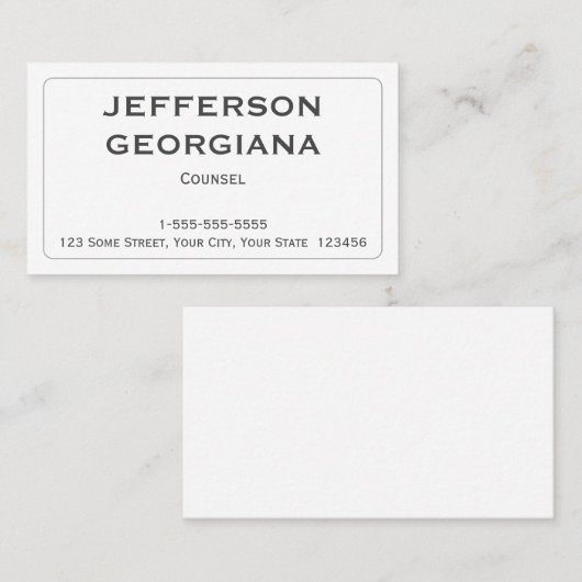 Minimale en duidelijke Visitekaartje (Voorkant / Achterkant)