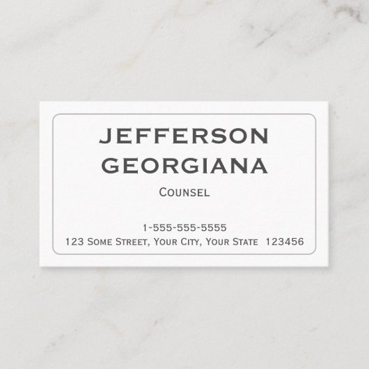 Minimale en duidelijke Visitekaartje (Voorkant)