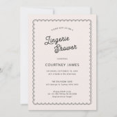 Minimale en eenvoudige gebluste lingerie-douche kaart (Voorkant)