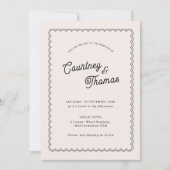 Minimale en eenvoudige gescallopeerde grensuitnodi kaart (Voorkant)