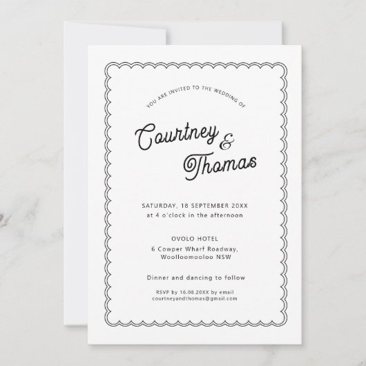 Minimale en eenvoudige gescallopeerde rand met RSV Kaart (Voorkant)