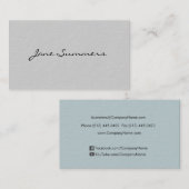 Minimale en eenvoudige pastel blauw grijs visitekaartje (Voorkant / Achterkant)