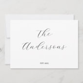 Minimale en eenvoudige persoonlijke bruiloft bedankkaart (Voorkant)