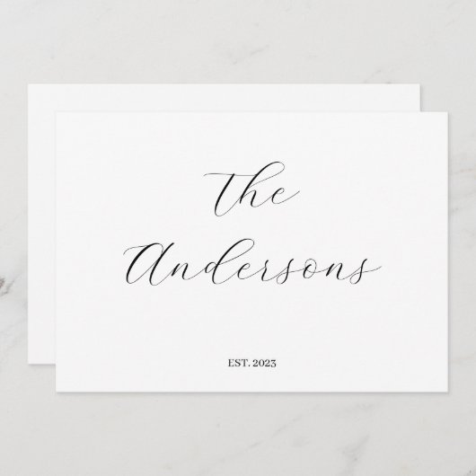 Minimale en eenvoudige persoonlijke bruiloft bedankkaart (Voorkant / Achterkant)