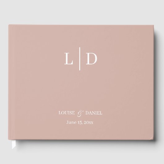 Minimale en eenvoudige persoonlijke bruiloft gastenboek (Voorkant)