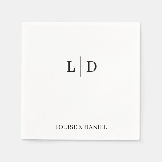 Minimale en eenvoudige persoonlijke bruiloft Napki Servet (Voorkant)