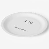 Minimale en eenvoudige persoonlijke bruiloft papieren bordje (Gekanteld)