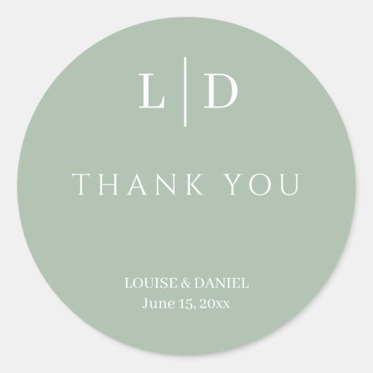 Minimale en eenvoudige persoonlijke bruiloft ronde sticker (Voorkant)