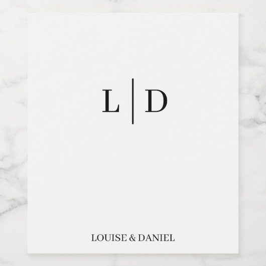 Minimale en eenvoudige persoonlijke bruiloft wijn etiket (Enkel label)