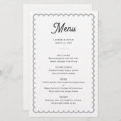 Minimale en eenvoudige scalloped border-menukaart (Voorkant / Achterkant)