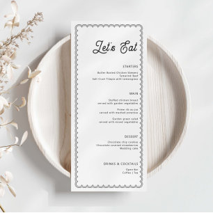 Minimale en eenvoudige scalloped border-menukaart menu