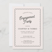 Minimale en eenvoudige 'scalloped' verlovingsparti kaart (Voorkant)