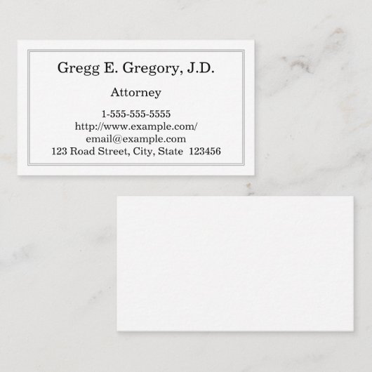 Minimale en eenvoudige Visitekaartje voor openbare (Voorkant / Achterkant)