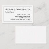 Minimale en eenvoudige Visitekaartje voor patentag (Voorkant / Achterkant)