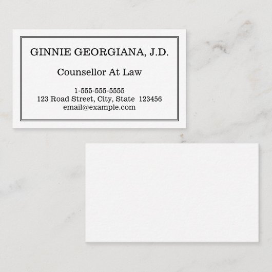 Minimale en elegante adviseur op het Visitekaartje (Voorkant / Achterkant)