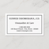 Minimale en elegante adviseur op het Visitekaartje (Voorkant)