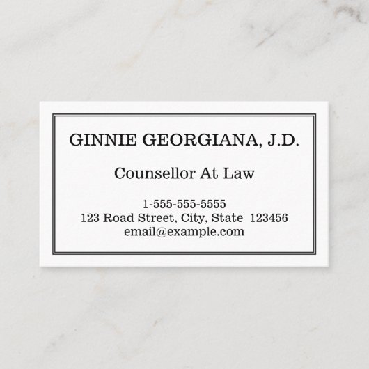 Minimale en elegante adviseur op het Visitekaartje (Voorkant)