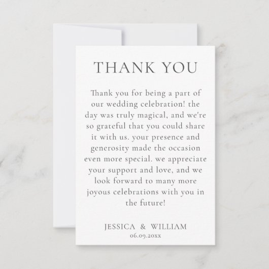 Minimale en elegante bedankt kaart (Voorkant)