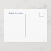 Minimale en elegante blauwe en paarse harten feestdagenkaart (Achterkant)