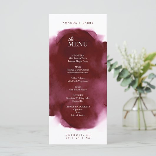 Minimale en elegante Kaart van het Menu van de Wat (Staand voorkant)
