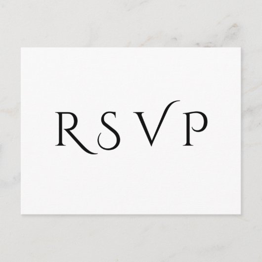 Minimale en elegante RSVP Post Kaart (Voorkant)