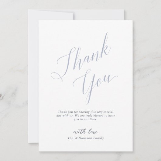 Minimale en elegante Script Baptisme Hartelijk dan Bedankkaart (Voorkant)