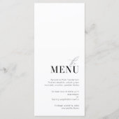 Minimale en elegante zwart-wit bruiloft Menu (Voorkant)