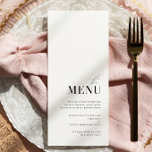 Minimale en elegante zwart-wit bruiloft Menu
