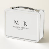 Minimale en elegante zwarte en witte monogram brui (Achterkant)